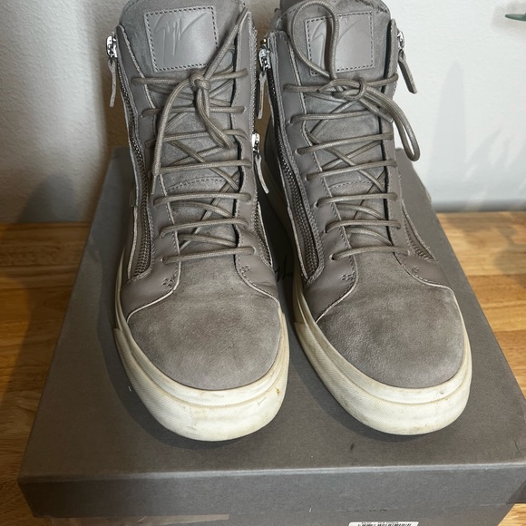 Zanotti Men’s Sneakers - Gray Double Zipper Sz 45 - Picture 3 of 7